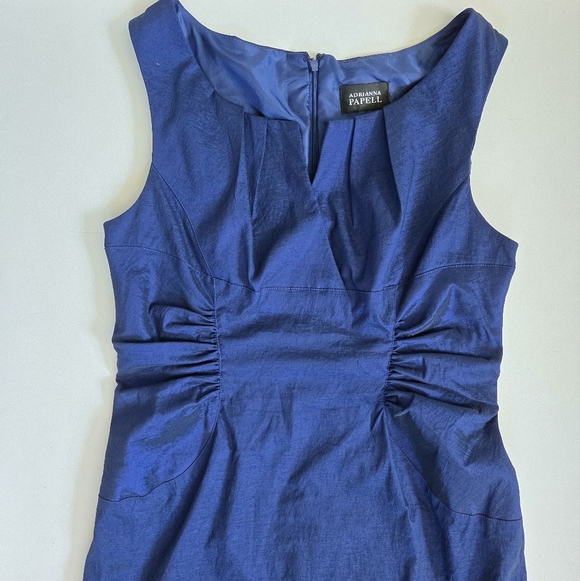 Adrianna Papell cobalt blue sheath dress formal office party mini/midi sz 8 - Picture 2 of 11